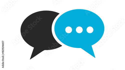 Speech bubbles icon representing communication, chat, dialogue, message, and conversation. Digital discussion graphic element.
