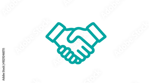 Handshake icon representing business partnership, agreement, deal, collaboration, and success. Vector graphic illustration.