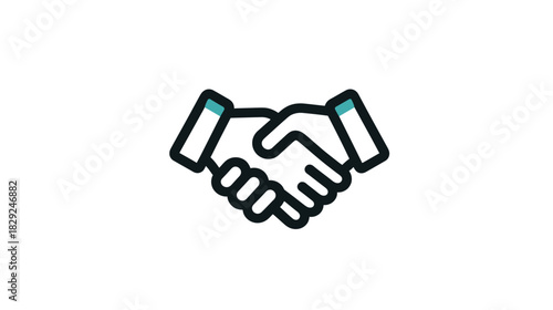 Modern Handshake Icon Vector Illustration Representing Business Partnership, Agreement, Deal, Collaboration, and Trust Concept