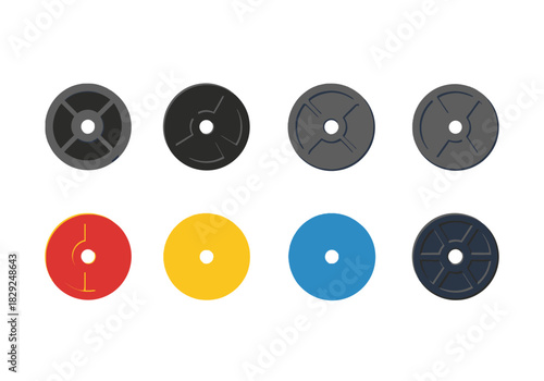 Colorful Gym Weights Illustration - Fitness Equipment Vector