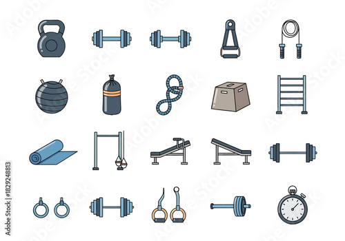 Gym Equipment Icons A Comprehensive Collection for Fitness Enthusiasts