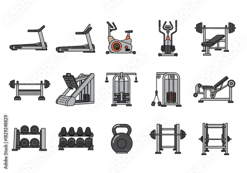 Comprehensive Gym Equipment Collection Treadmills, Weights, and Machines