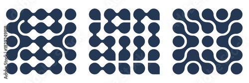 Metaball pattern, vector connect circle shapes with geometric dots, modern geometric liquid connected drops, abstract design, vector illustration, perfect for creative projects, backgrounds, 