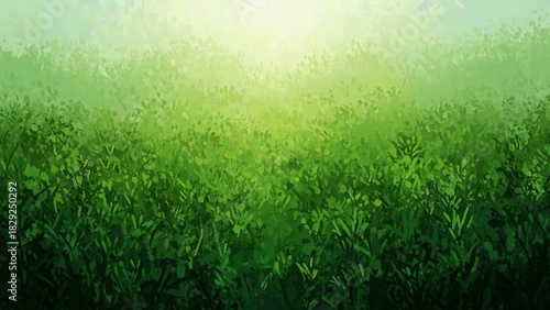 Fototapeta Naklejka Na Ścianę i Meble -  Lush green grass field with bright sunlight and soft focus meadow nature