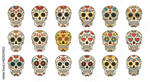 Sugar skull pattern design for day of the dead celebrations creating a vibrant dia de muertos backdrop and honoring mexican tradition.