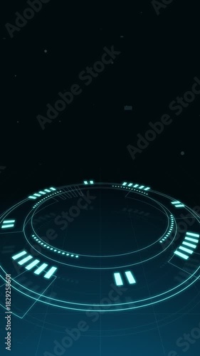 futuristic digital holographic interface glowing circular