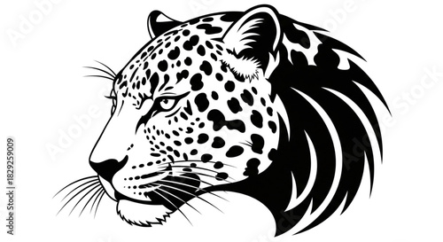Fierce Jaguar Head Mascot Logo Powerful Sports Team Emblem Vector Graphic Design (100 characters)
