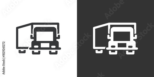 Container Truck icon. Solid glyph series icon