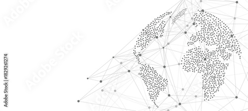 Global Network World Map  Digital Technology Concept