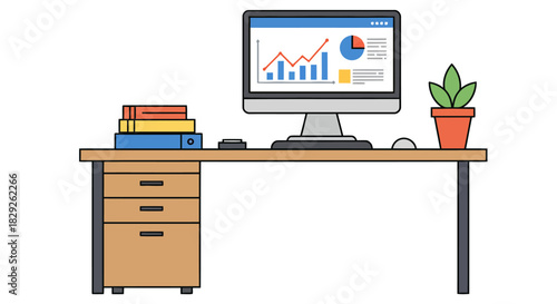 financial data analysis desktop with graphs reports and charts perfect for illustrating market trends business strategy and investment insights