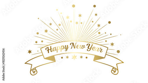 HAPPY NEW YEAR vintage label design with text, best premium quality retro badge vector illustration sign