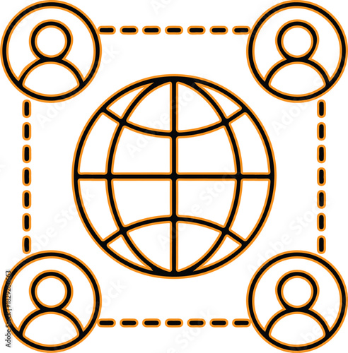 Global network of people connected together