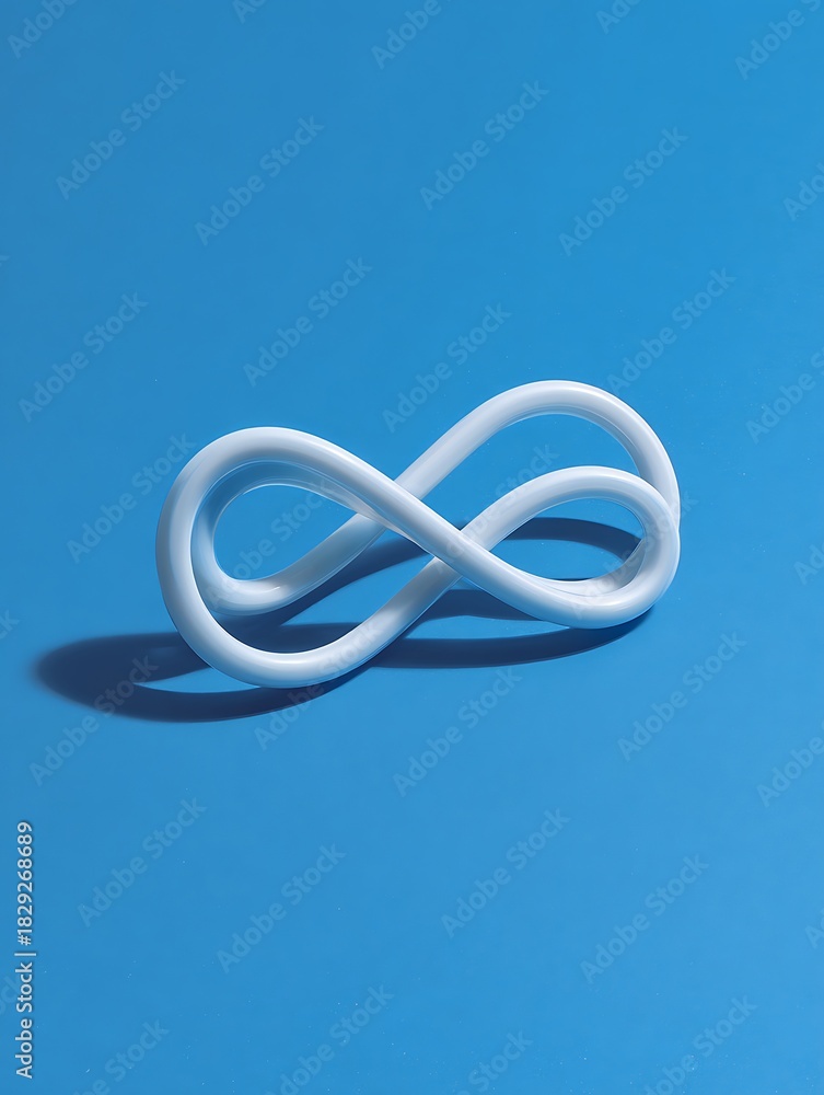 Fototapeta premium A drinking straw twisted into an infinity loop before connecting to a glass
