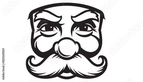 Angry Male Face Expression Illustration