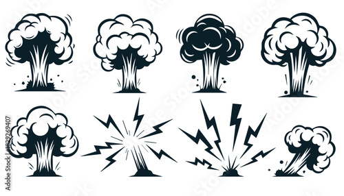 Comic Smoke Cloud Puff Explosion Illustration