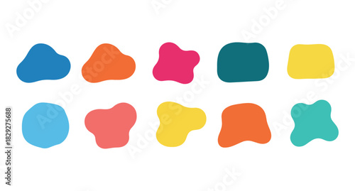 Smooth round organic shapes, liquid soft blobs, abstract flowing curves, doodle oval frames, and bubble wavy patterns craft a fresh modern vector background in fluid composition.