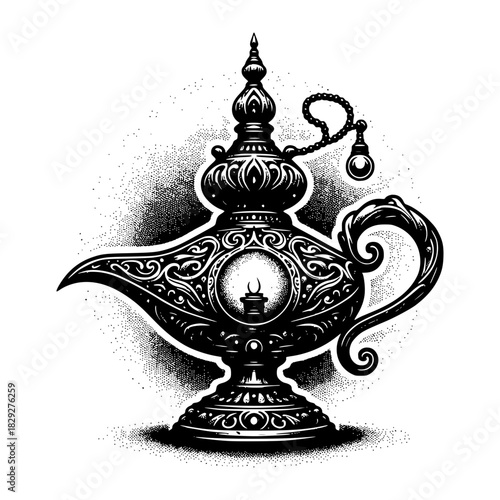 an oil lamp vector image illustration