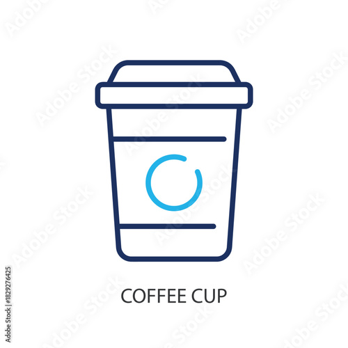 Coffee cup thin line icons. Original vector illustration.