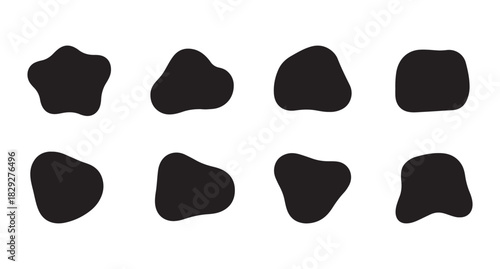 Flowing soft blobs, abstract oval forms, wavy doodle curves, liquid round shapes, and organic bubble frames blend into a smooth vector background with trendy fluid design elements.