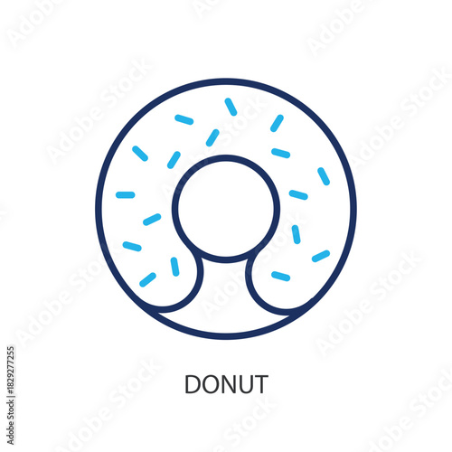 Donut thin line icons. Original vector illustration.
