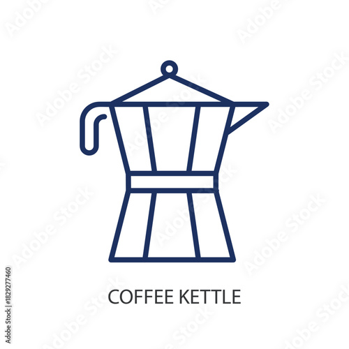 Coffee ketle thin line icons. Original vector illustration.