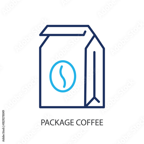Package coffee thin line icons. Original vector illustration.
