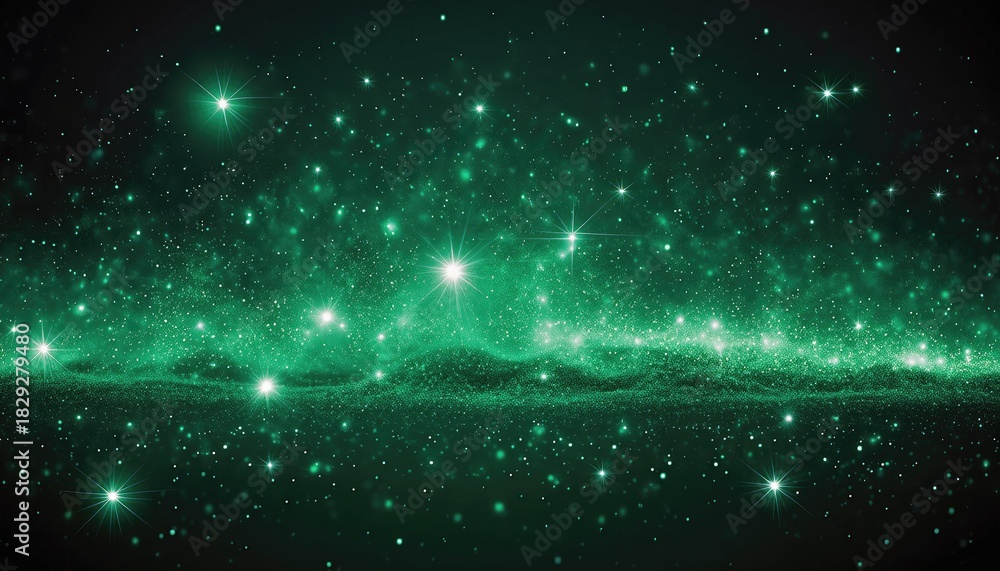 Obraz premium Emerald Galaxy - A Cosmic Dance of Stars and Nebulae.