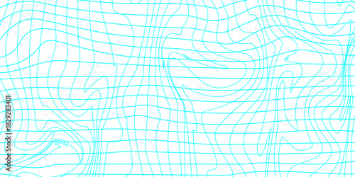 Abstract doodle style groovy checker line hand drawn texture backdrop grid pattern with colors and texture background, white and cyan line drawing on decoration minimalist design with textured look.