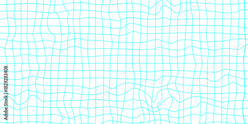 Abstract doodle style groovy checker line hand drawn texture backdrop grid pattern with colors and texture background, white and cyan line drawing on decoration minimalist design with textured look.
