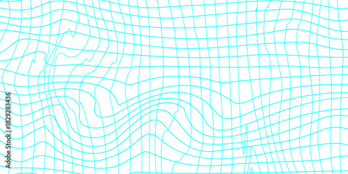 Abstract doodle style groovy checker line hand drawn texture backdrop grid pattern with colors and texture background, white and cyan line drawing on decoration minimalist design with textured look.
