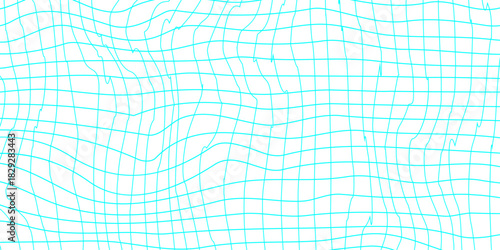 Abstract doodle style groovy checker line hand drawn texture backdrop grid pattern with colors and texture background, white and cyan line drawing on decoration minimalist design with textured look.