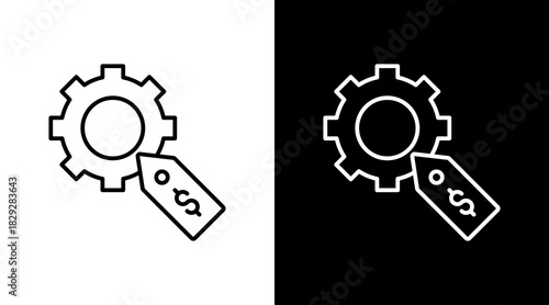 Service Tag Outline White Icon Set Design