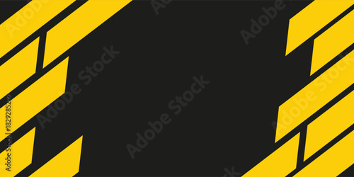 Warning yellow black diagonal stripes line. Safety stripe warning caution hazard danger road vector sign symbol.