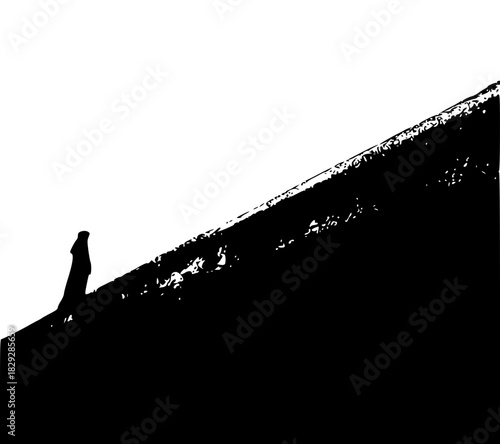 silhouette of a man, a man walking alone