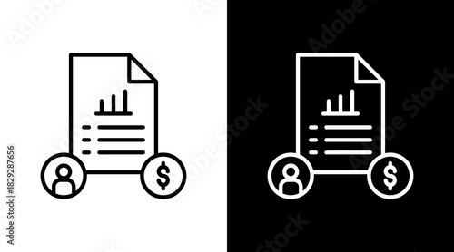 Report File Outline White Icon Set Design