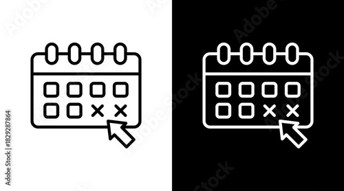 Day Off Outline White Icon Set Design