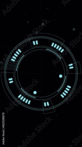 PNG Alpha.futuristic circular glowing blue hud interface with minimal