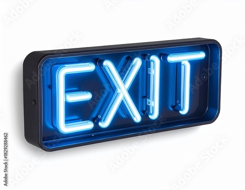 Glowing Exit Sign on Wall