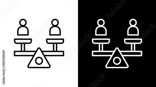 Balance Board Outline White Icon Set Design