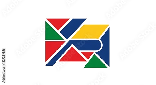Free Download Colorful Abstract Logo Design with Geometric Shapes and Modern Style. - GFXLoad