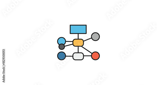 flowchart illustrating data connections and network architecture showcasing digital communication and technological infrastructure for business presentations.