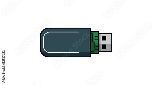 Flat design USB flash drive with exposed circuit board and connector