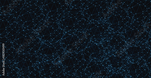 Abstract network of interconnected dots and lines, creating a digital web.
