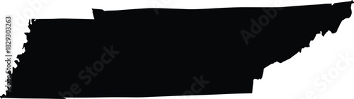 Black Silhouette Map of Tennessee State Vector Illustration Isolated on White Background for 