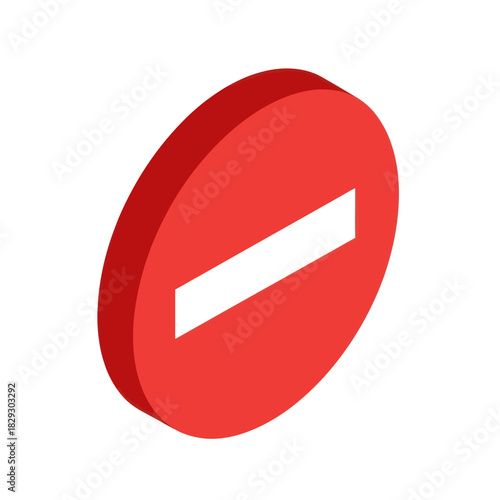 Red circle with white horizontal bar indicates prohibition or no entry.