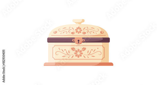 ornate jewelry box with floral patterns a vintage-style container for keepsakes perfect for antique collection presentations and decorative storage