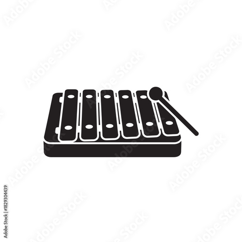 Xylophone vector icon simple flat design musical instrument illustration isolated on white background