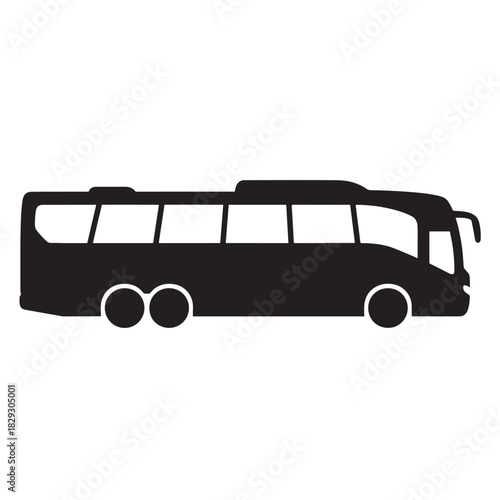 Black bus icon simple flat vector illustration for transportation and travel concepts isolated on white background