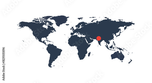 world map highlighting india geopolitical focus on south asia illustrating global affairs international relations and economic growth opportunities