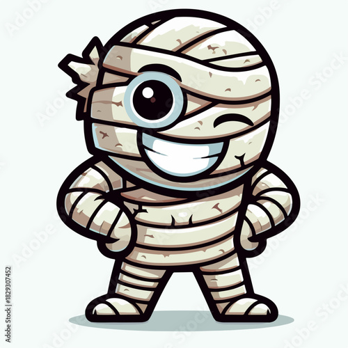 cool mummy cartoon vector illustration